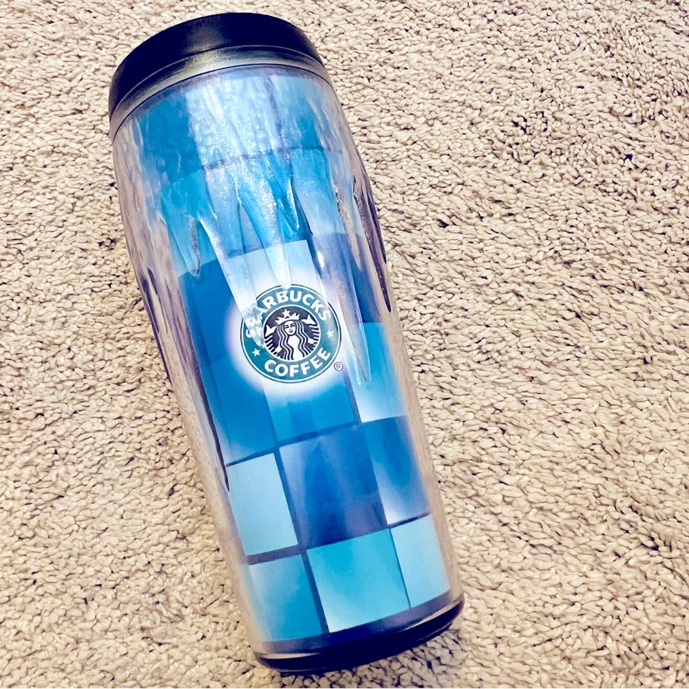 Starbucks Coffee Barista 2002 Blue Icicles Insulated Travel Mug Cup Tumbler 16oz - Picture 1 of 9